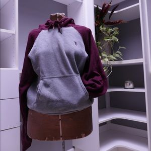 OBEY Color Blocked Maroon and Grey Sweatshirt